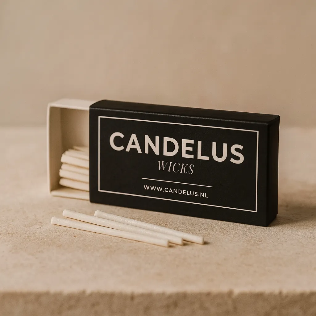 Reguliere candelus lonten met doosje half open op de zij