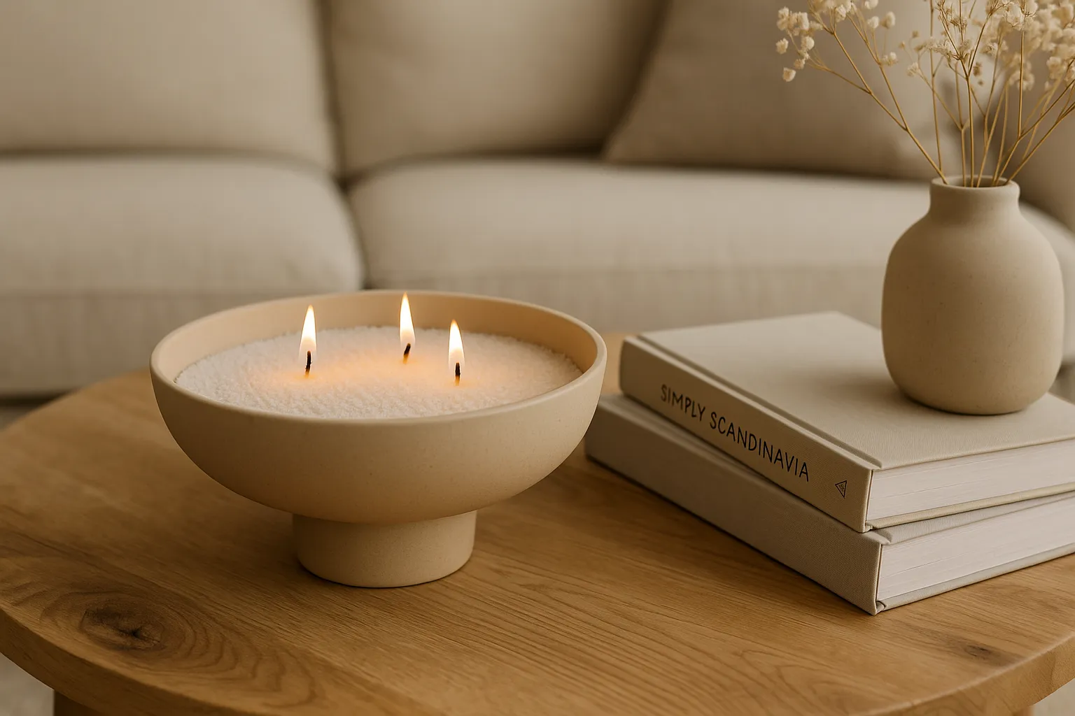 candelus sand wax beige container