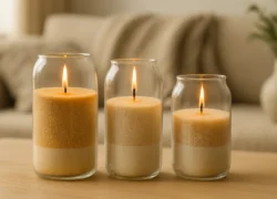 Candelus sand wax vazen bal kurk 3 vazen gemengd