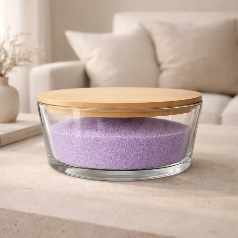 ruiten pot met deksel paarse sand wax candelus